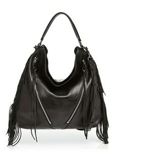Rebecca Minkoff fringe Moto shoulder bag Black